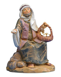 5 Inch Scale Ezra, Man with Basket of Eggs by Fontanini