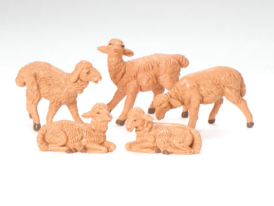 5 Inch Scale Brown Sheep Set by Fontanini