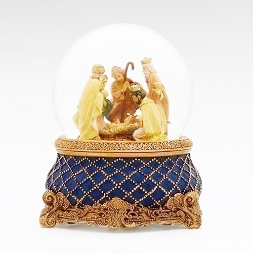 6.75"H 100MM Musical 3 Kings Glitterdome by Fontanini