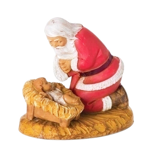 Kneeling Santa Figure by Fontanini