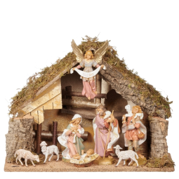 7.5 Inch Scale 8 Piece Nativity Set with Stable by Fontanini