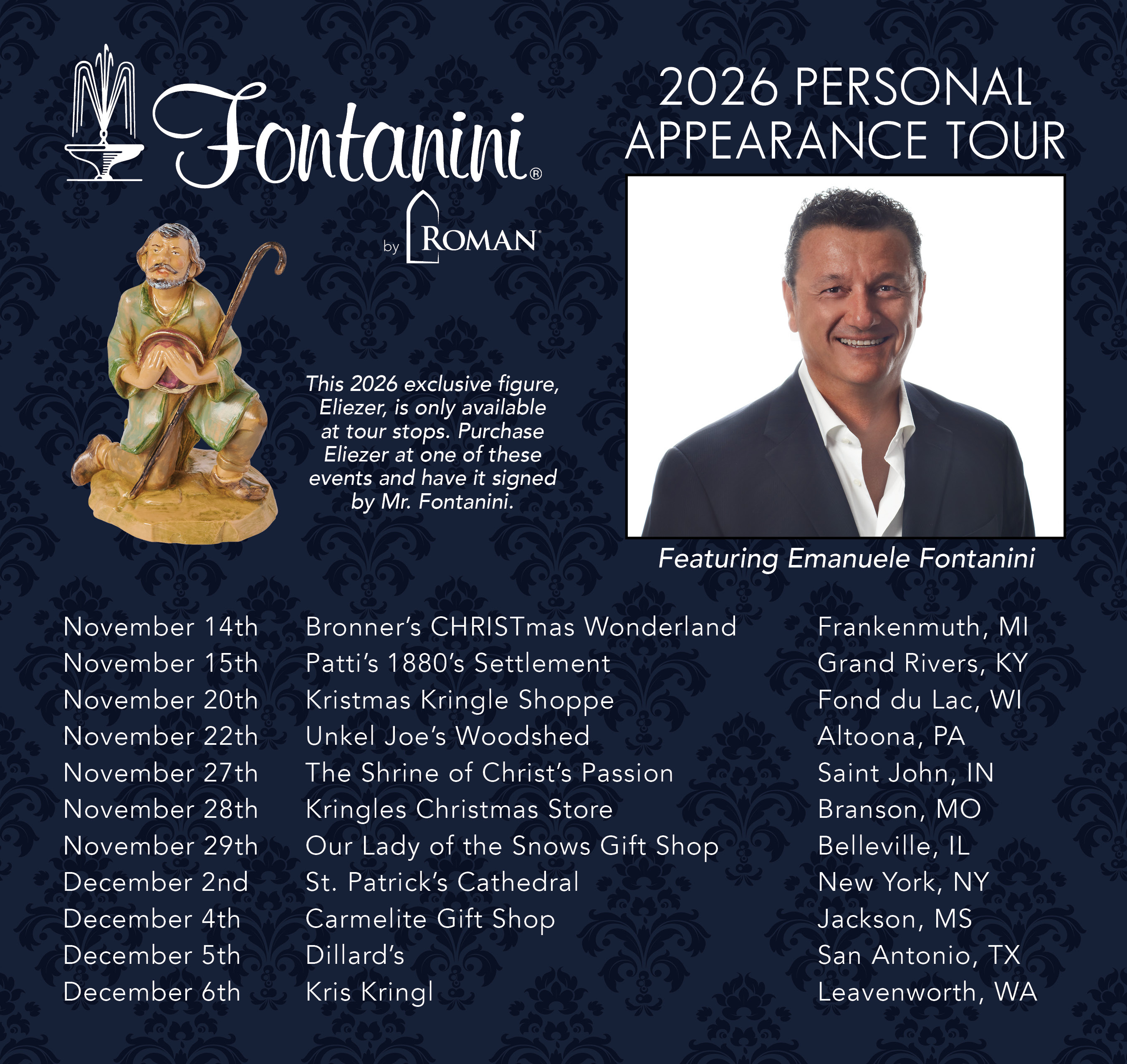 2026 Personal appearance tour featuring Emanuele Fontanini
