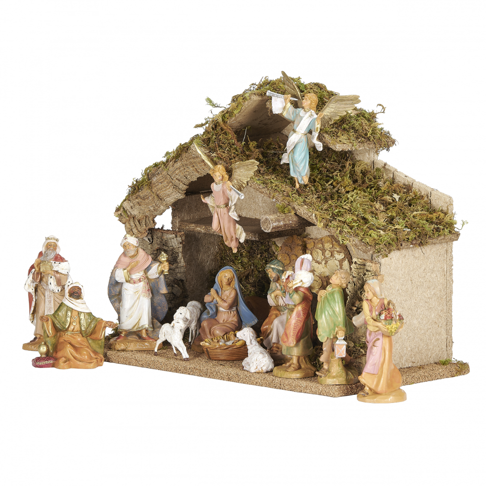 Fontanini 5 Inch 16-PC Nativity Set with Italian Stable | Hand