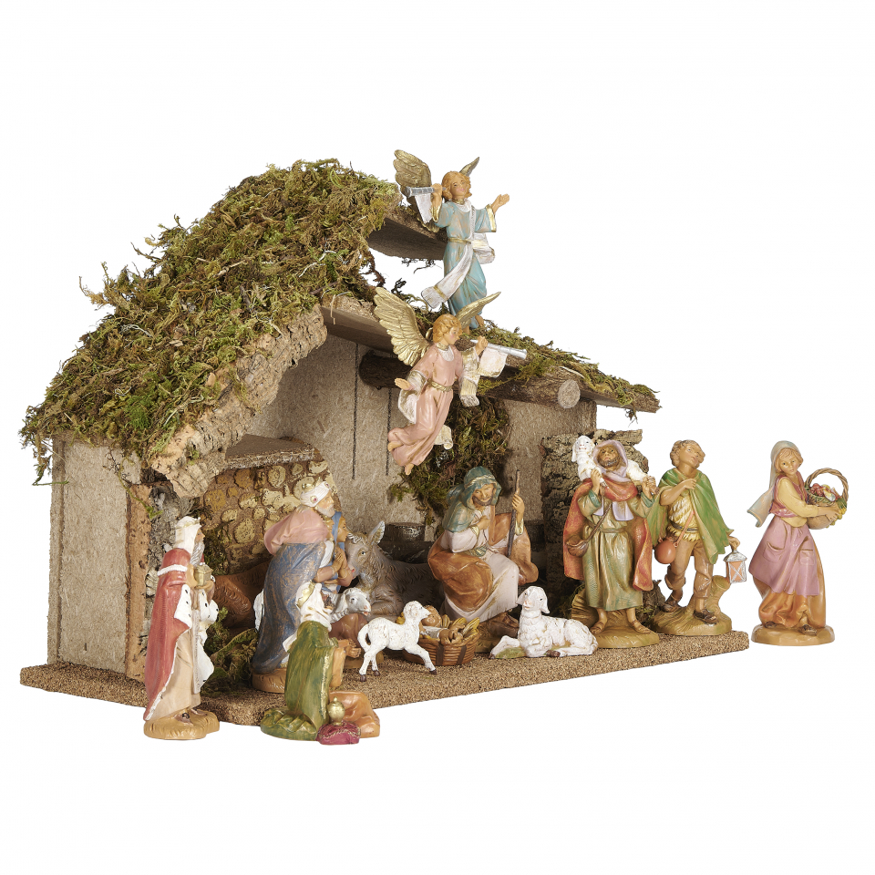 Fontanini 5 Inch 16-PC Nativity Set with Italian Stable | Hand