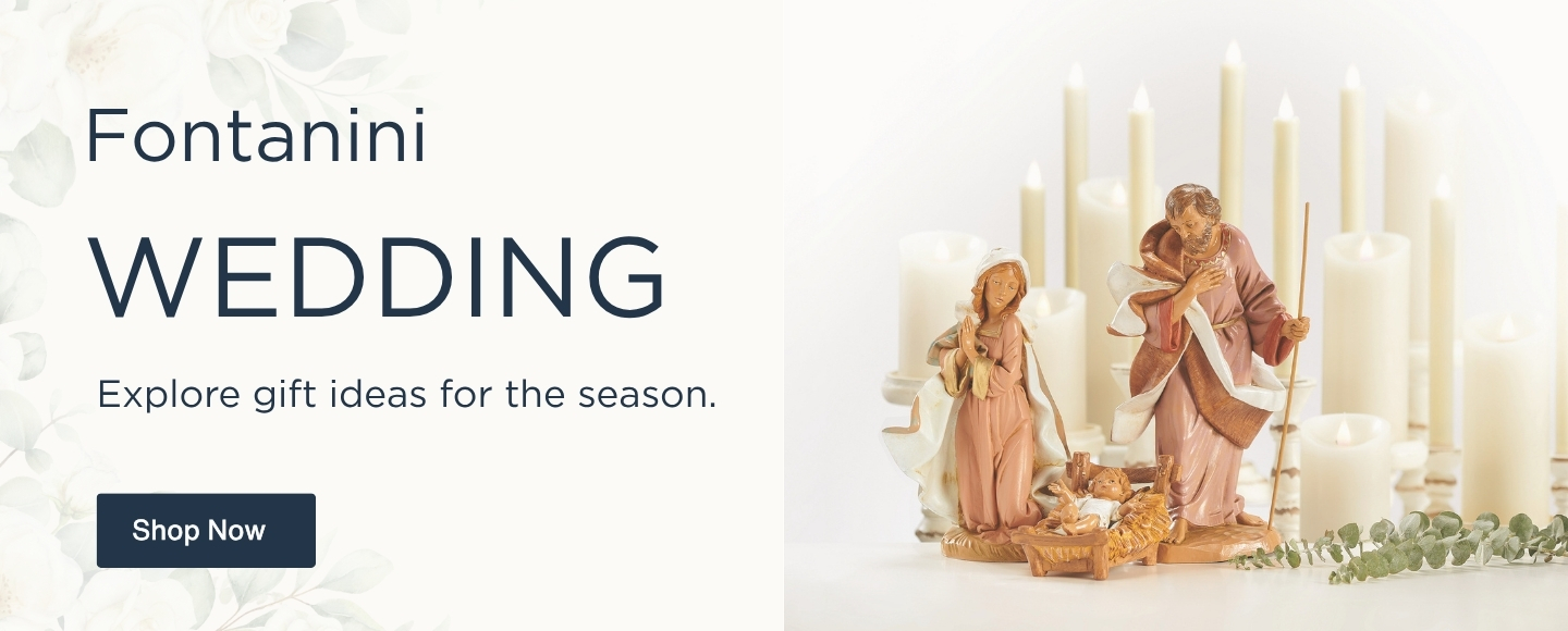 Holy Family Nativity with white background and wedding text