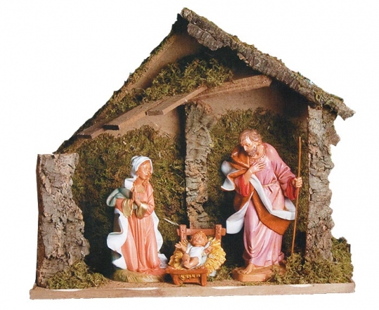 12 Inch Scale 3 Piece Nativity Set With Stable By Fontanini