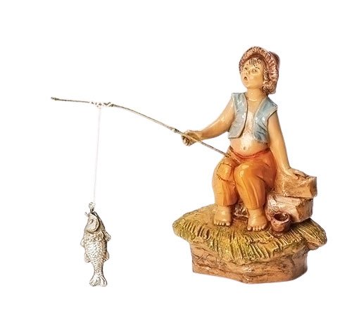 5 Inch Scale Jada the Fishing Boy by Fontanini